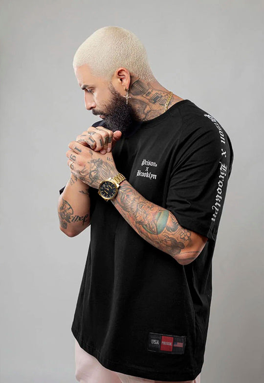 Camiseta Raglan Brooklyn Preta - Prison®Camiseta