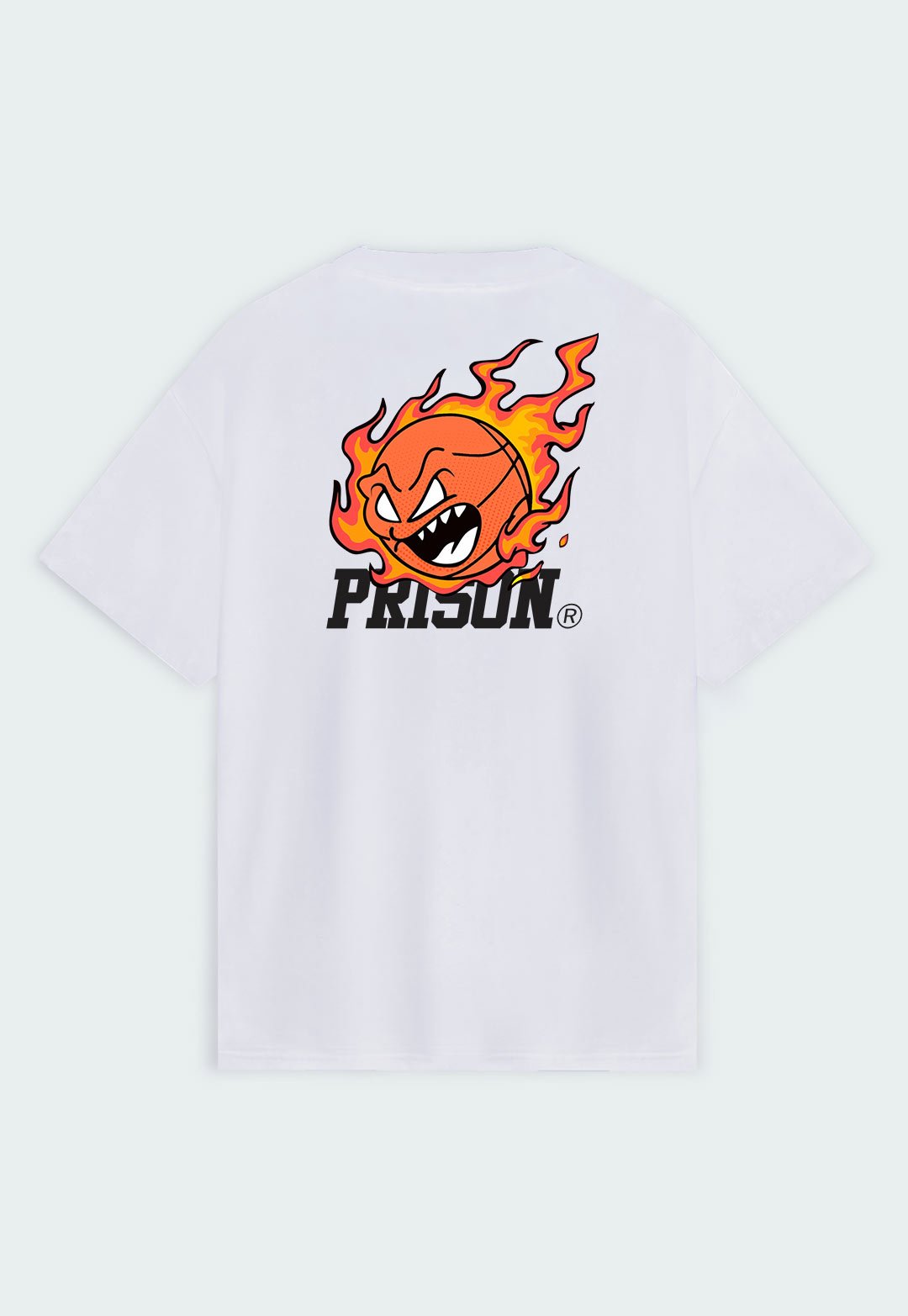 Camiseta Streetwear Basket Fireball Branca - Prison®Camiseta