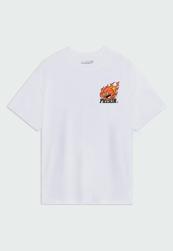 Camiseta Streetwear Basket Fireball Branca - Prison®Camiseta