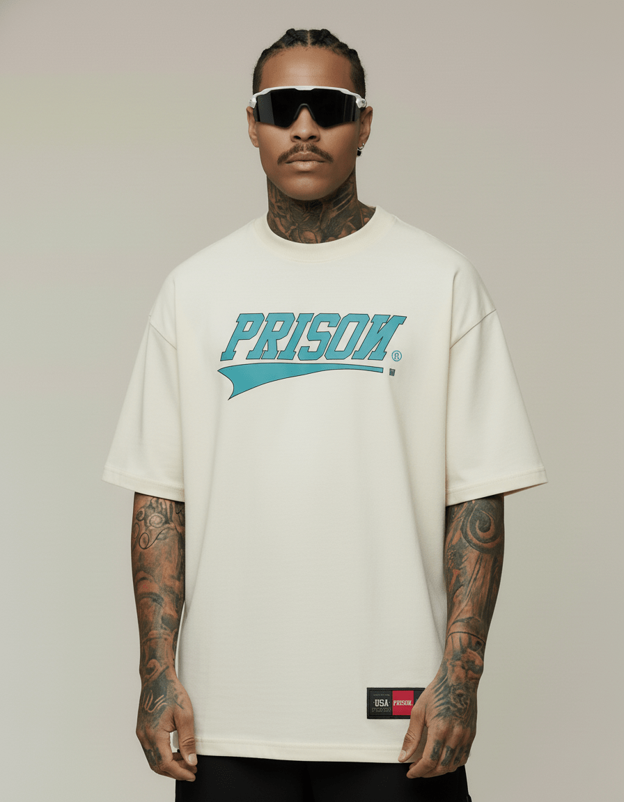 Camiseta streetwear box logo off white - Prison®Camiseta
