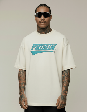 Off-white streetwear t-shirt with box logo.