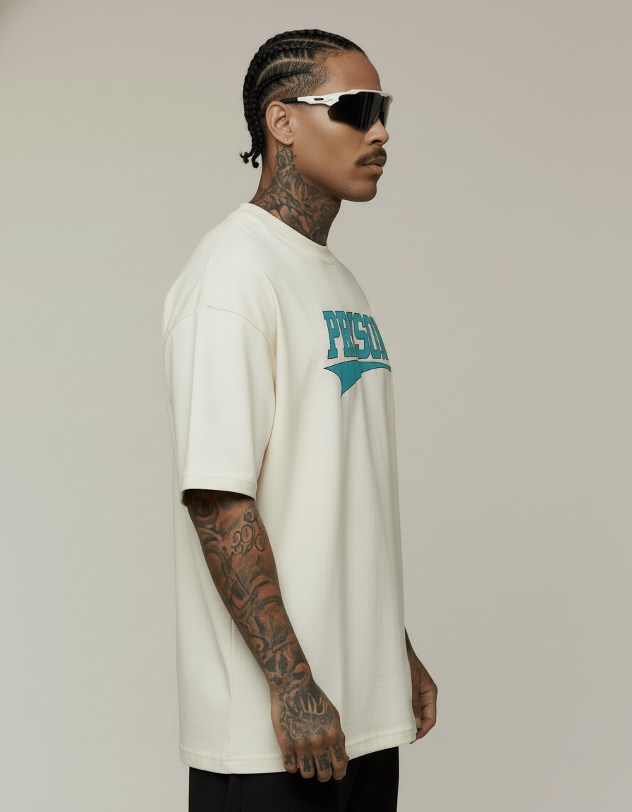Off-white streetwear t-shirt with box logo.