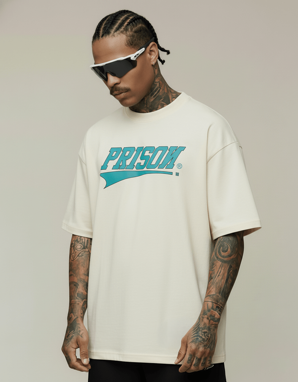 Off-white streetwear t-shirt with box logo.