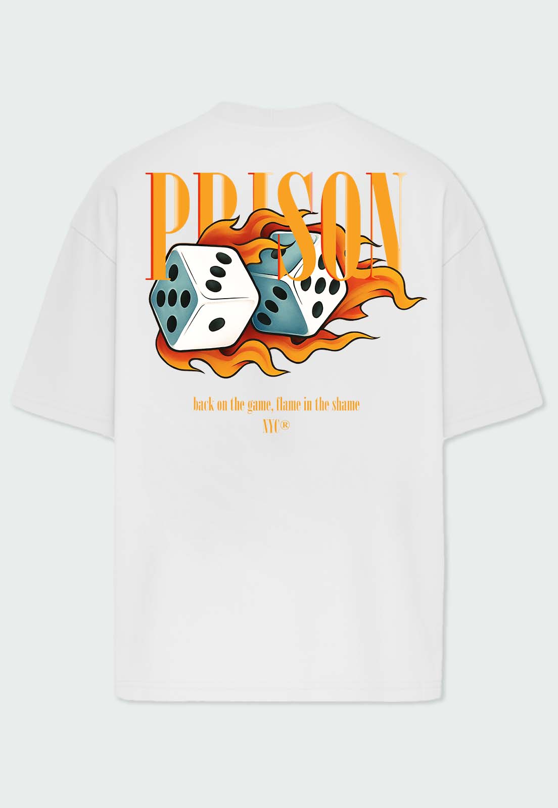 Camiseta Streetwear Flame Branca - Prison®Camiseta