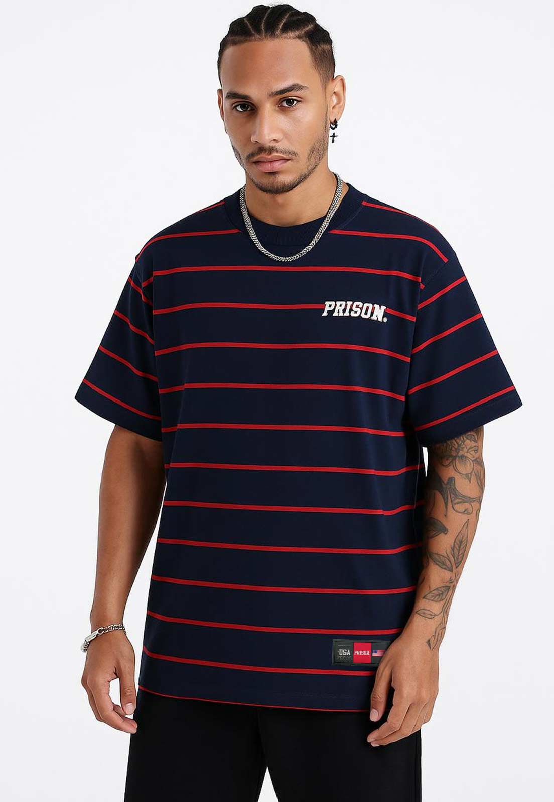 Camiseta Streetwear Listrada Azul - Prison®Camiseta