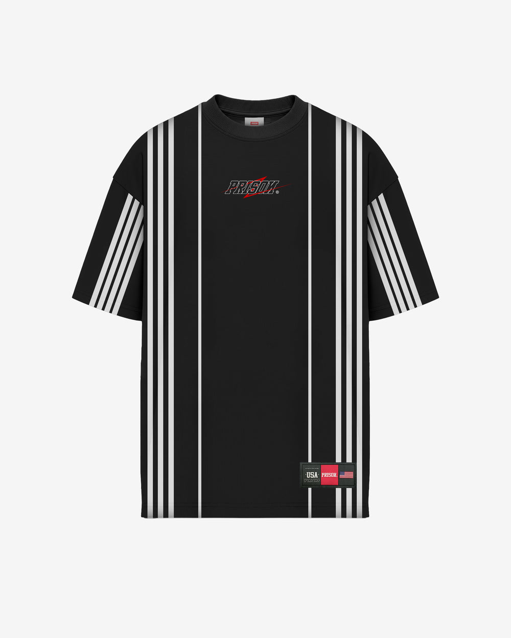 Camiseta listrada masculina preta