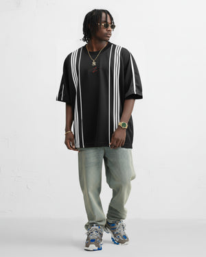 Camiseta listrada masculina preta