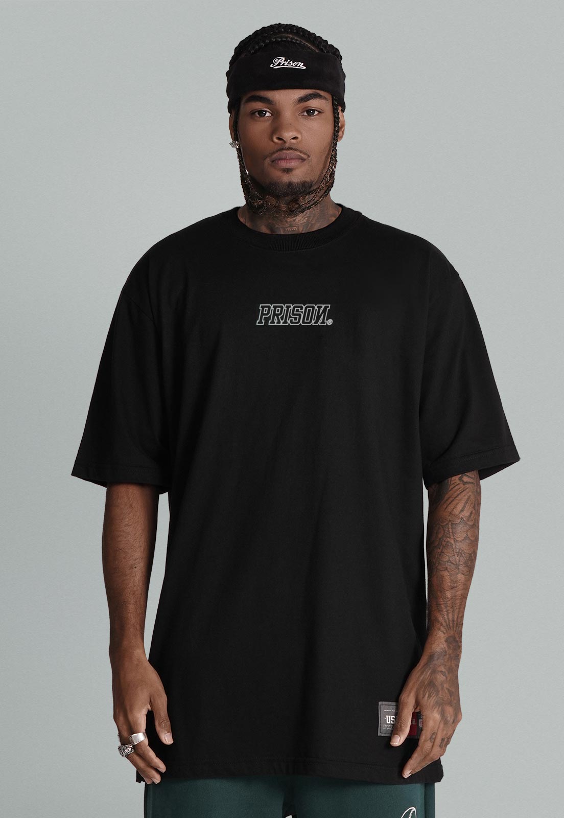 Camiseta Streetwear Logo Stroke Preta - Prison®Camiseta