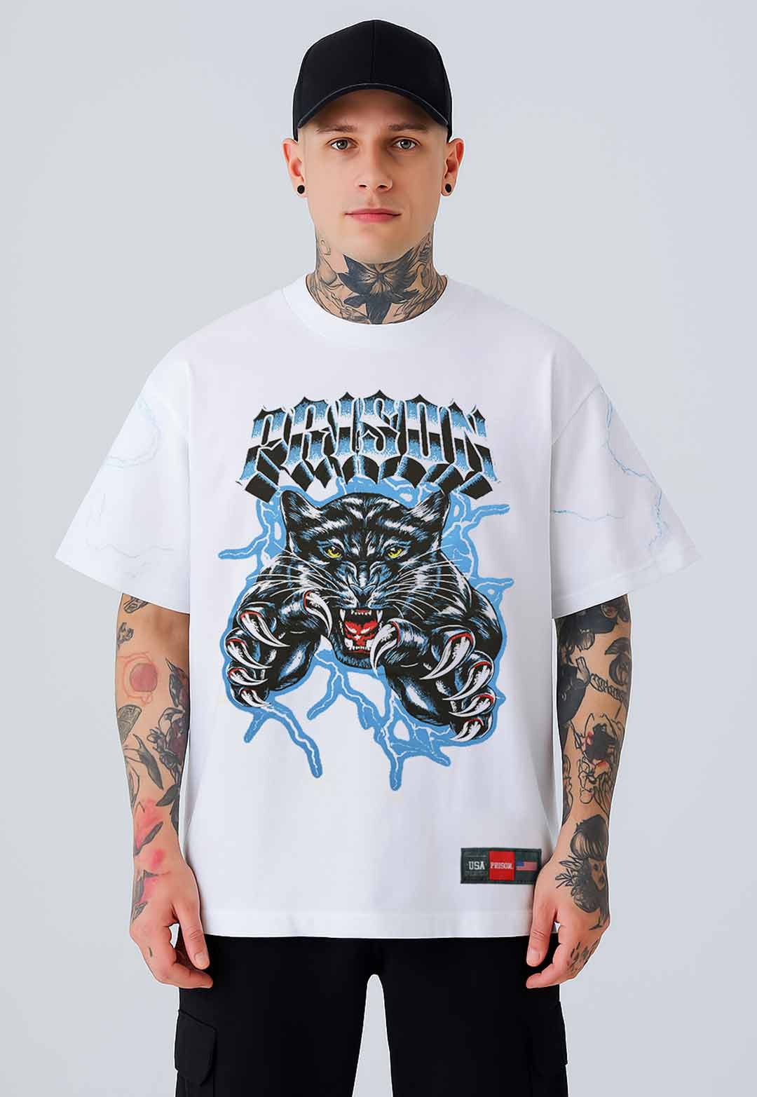 Camiseta Streetwear Panther Branca - Prison®Camiseta