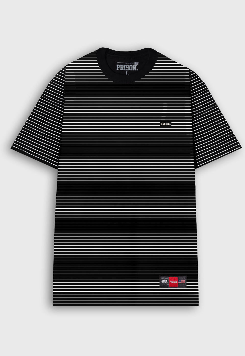 Camiseta Listrada Over Preta