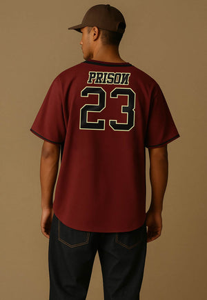 Camisa de Baseball Jersey 23 Vinho