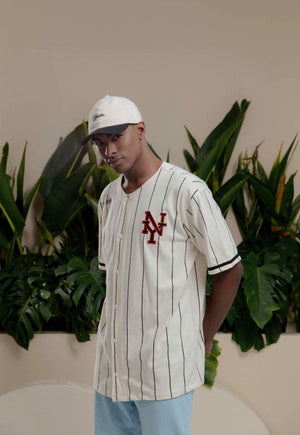 Camisa de Baseball NY Listrada Off-white