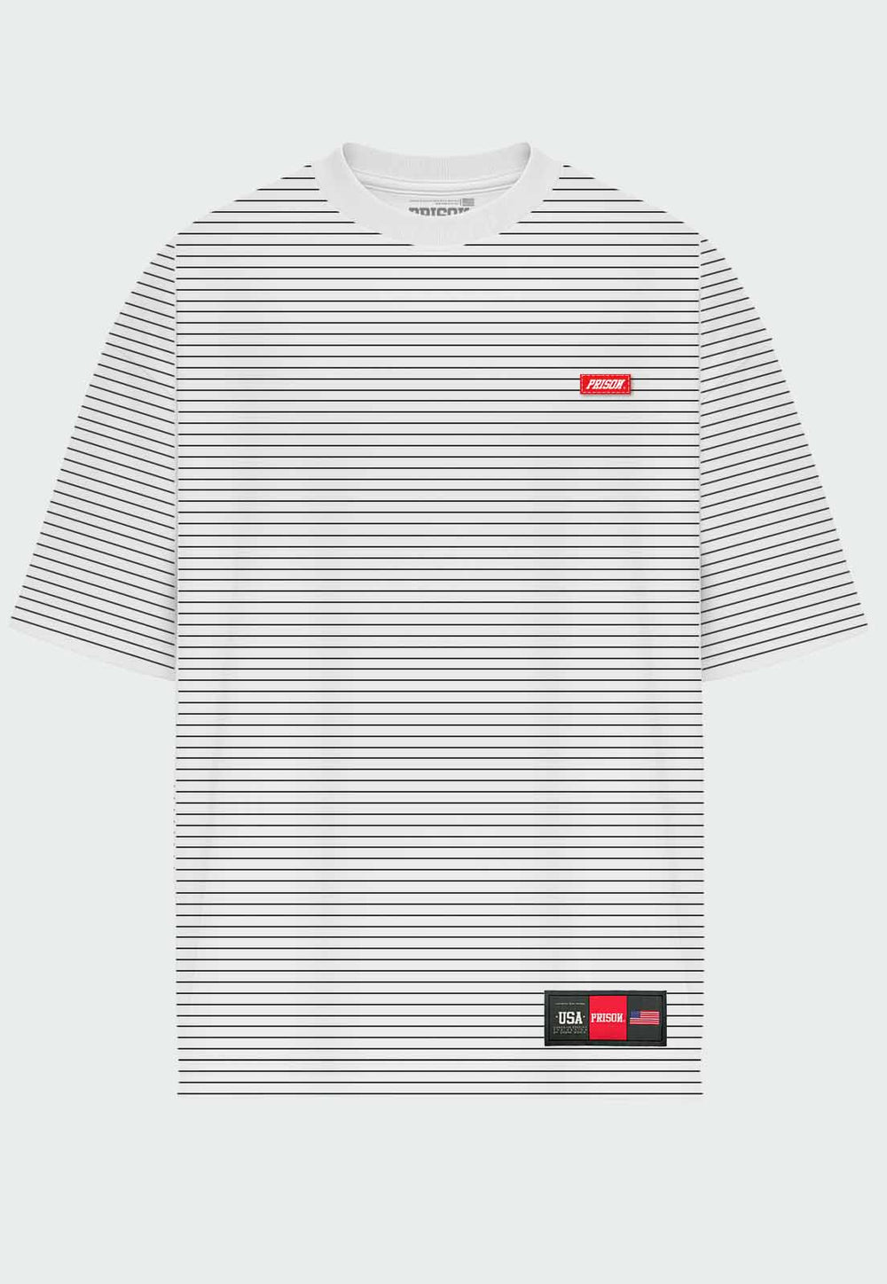 Camiseta Listrada Over Branca