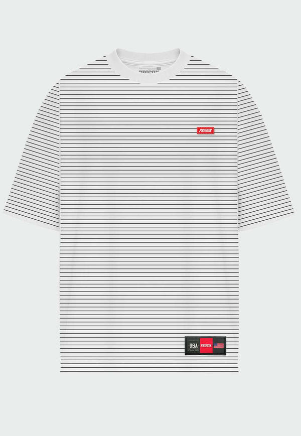 Camiseta Listrada Over Branca