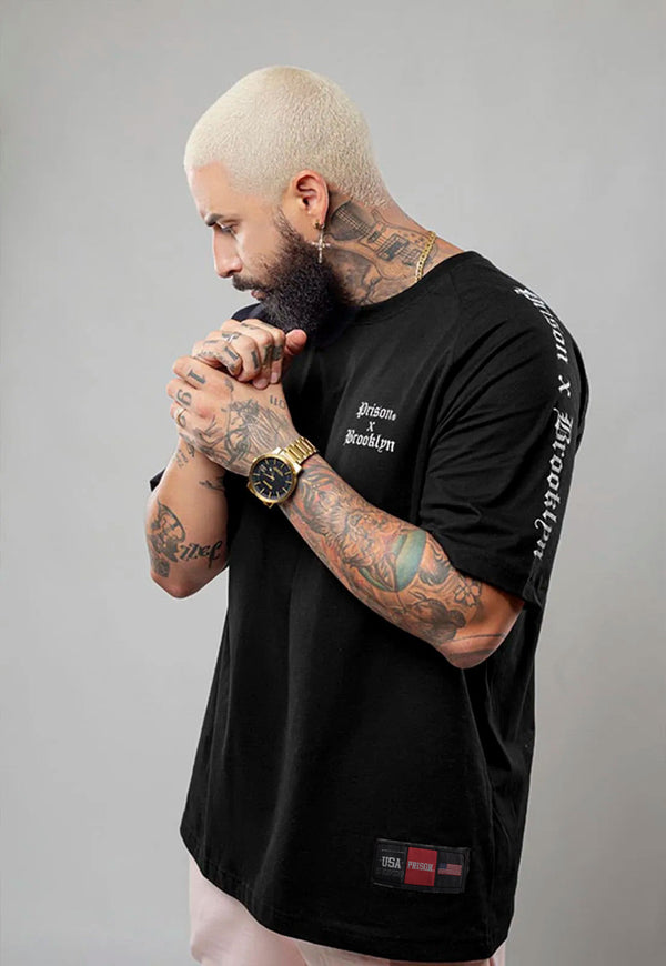 Camiseta Raglan Brooklyn Preta