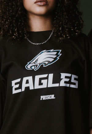 Camiseta Prison x NFL Logo Philadelphia Eagles Preta