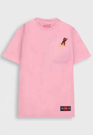 Camiseta Streetwear Bordada Teddy Bear Rosa