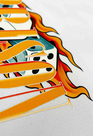 Camiseta Streetwear Flame Branca