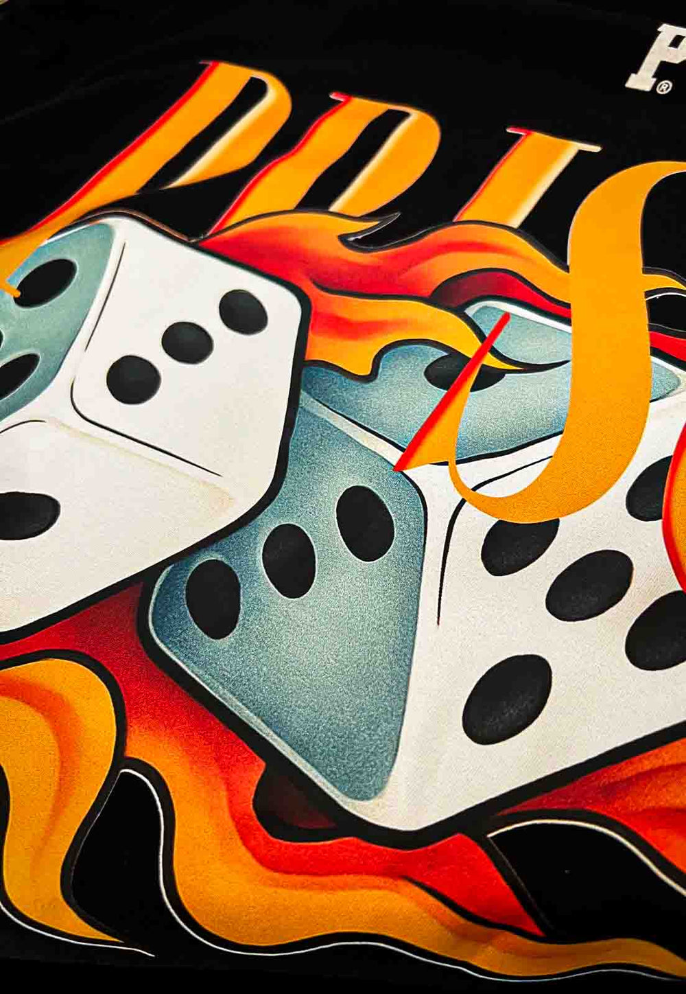 Camiseta Streetwear Oversized Flame Preta