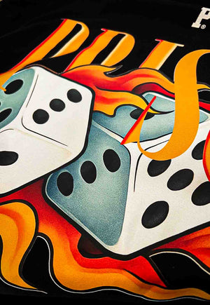 Camiseta Streetwear Oversized Flame Preta