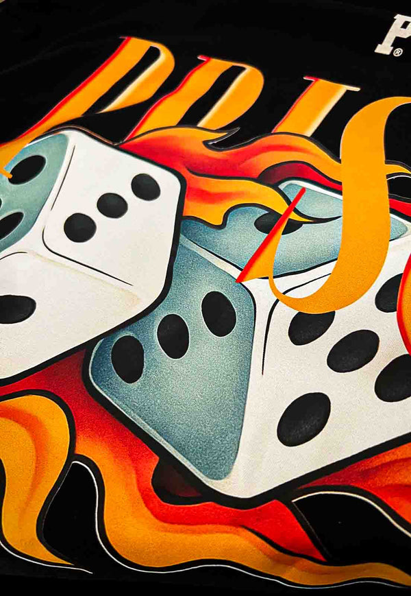 Camiseta Streetwear Oversized Flame Preta