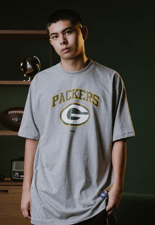 Camiseta Prison x NFL Green Bay Packers Cinza