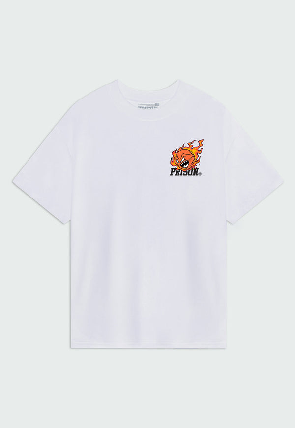 Camiseta Streetwear Basket Fireball Branca