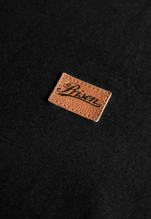 Camiseta Streetwear Logo Leather Preta