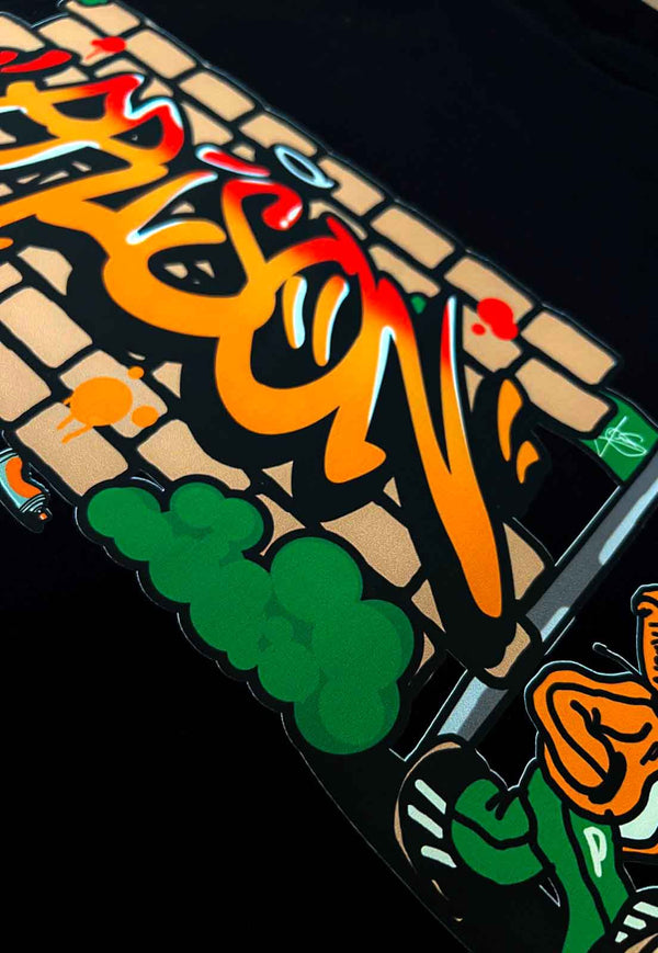 Camiseta Streetwear Oversized Graffiti Boyz Preta