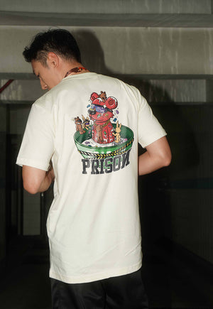 Camiseta Streetwear Urban Bowl Bear Off-white