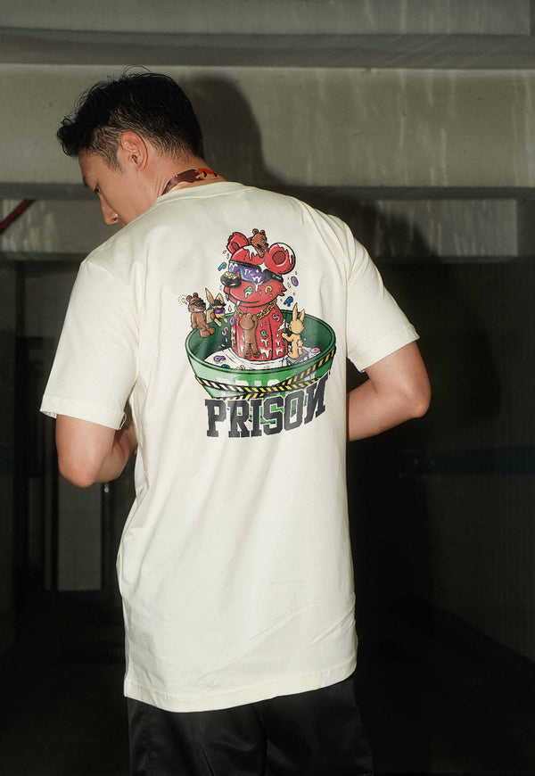 Camiseta Streetwear Urban Bowl Bear Off-white