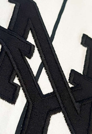 Camiseta Listrada New York Jersey Bordada Branca