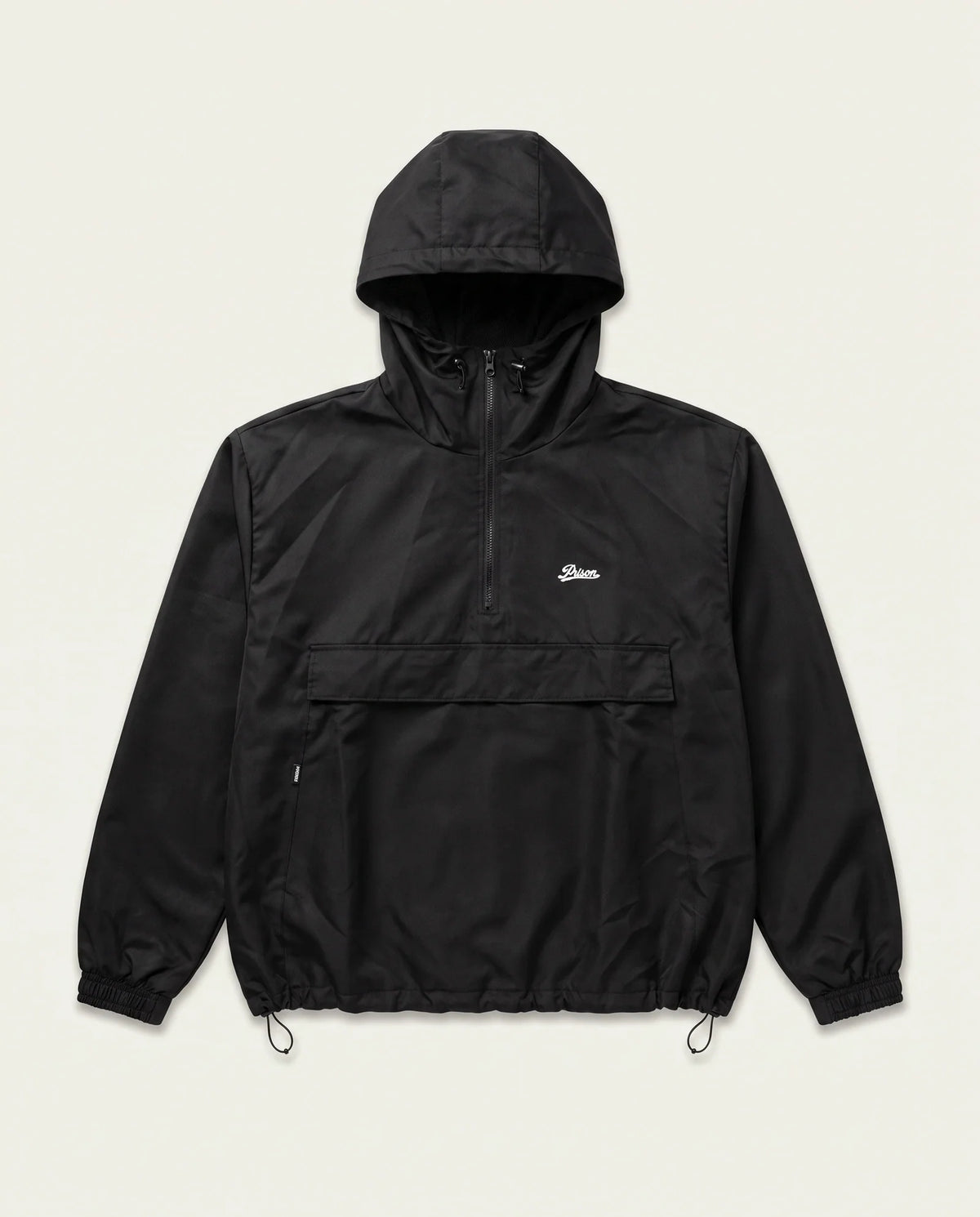Frente da jaqueta corta-vento masculina preta Prison