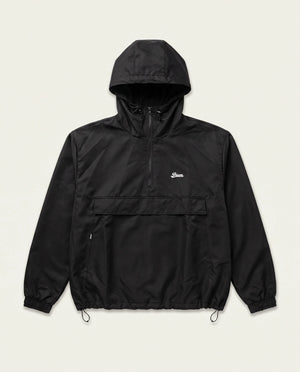 Frente da jaqueta corta-vento masculina preta Prison