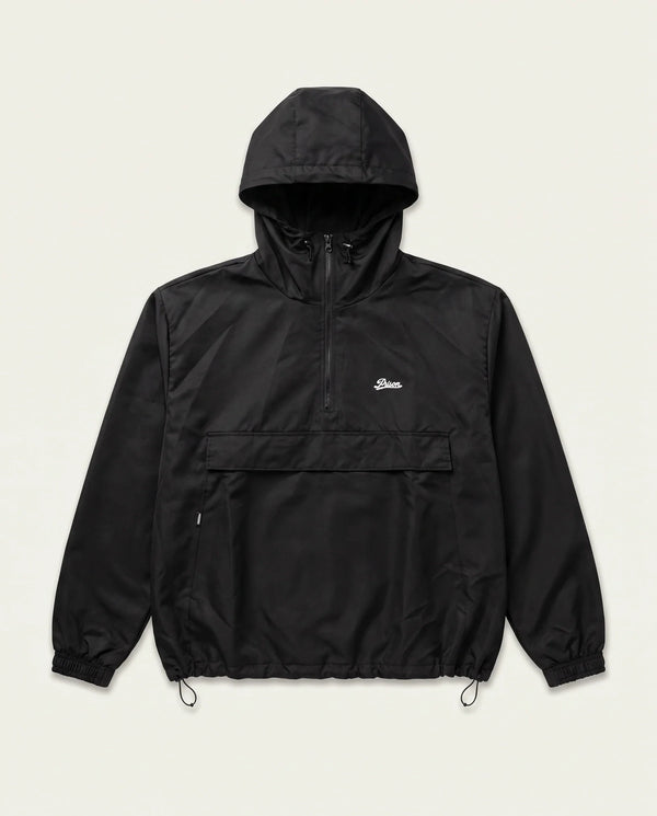 Frente da jaqueta corta-vento masculina preta Prison