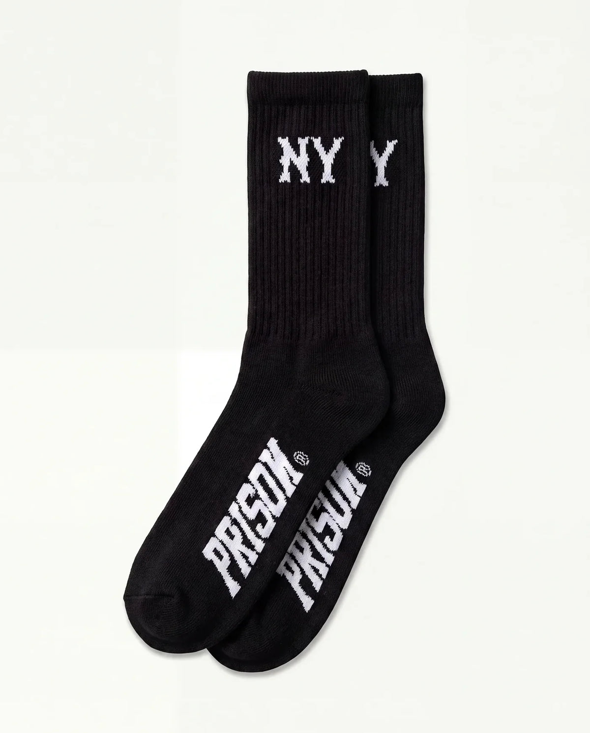 Par de meias cano alto masculinas pretas New York Prison