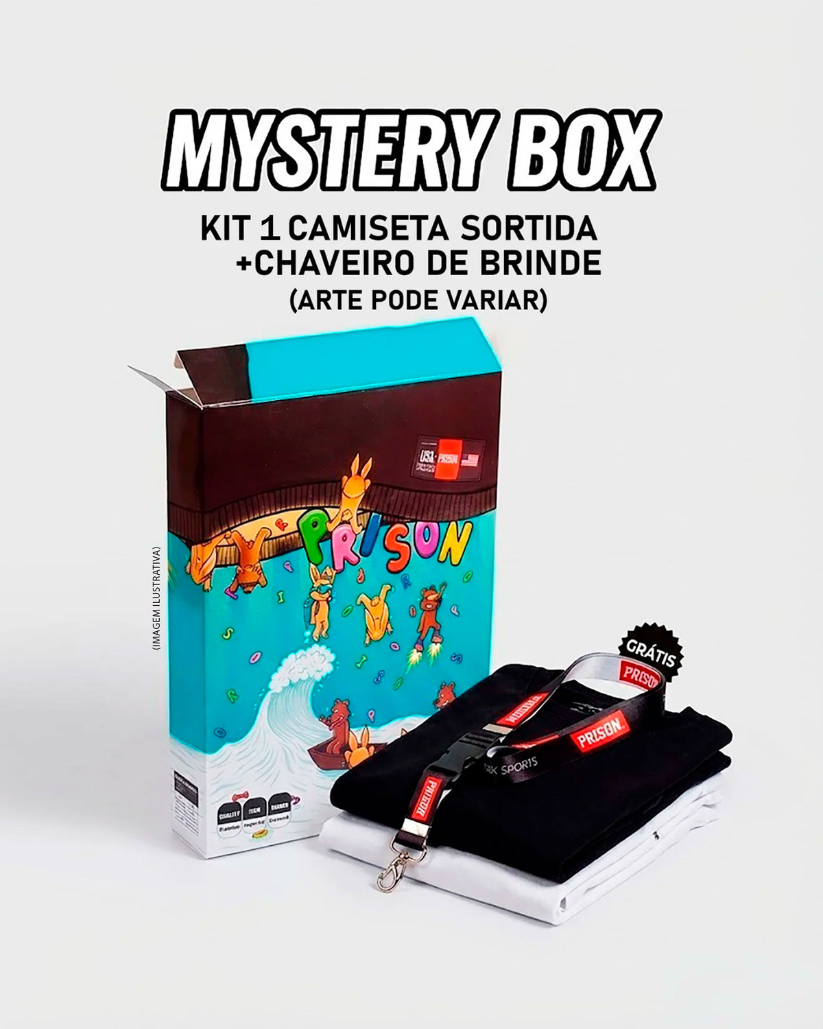 Mystery Box : 1 Camiseta Customizável + Chaveiro Exclusivo