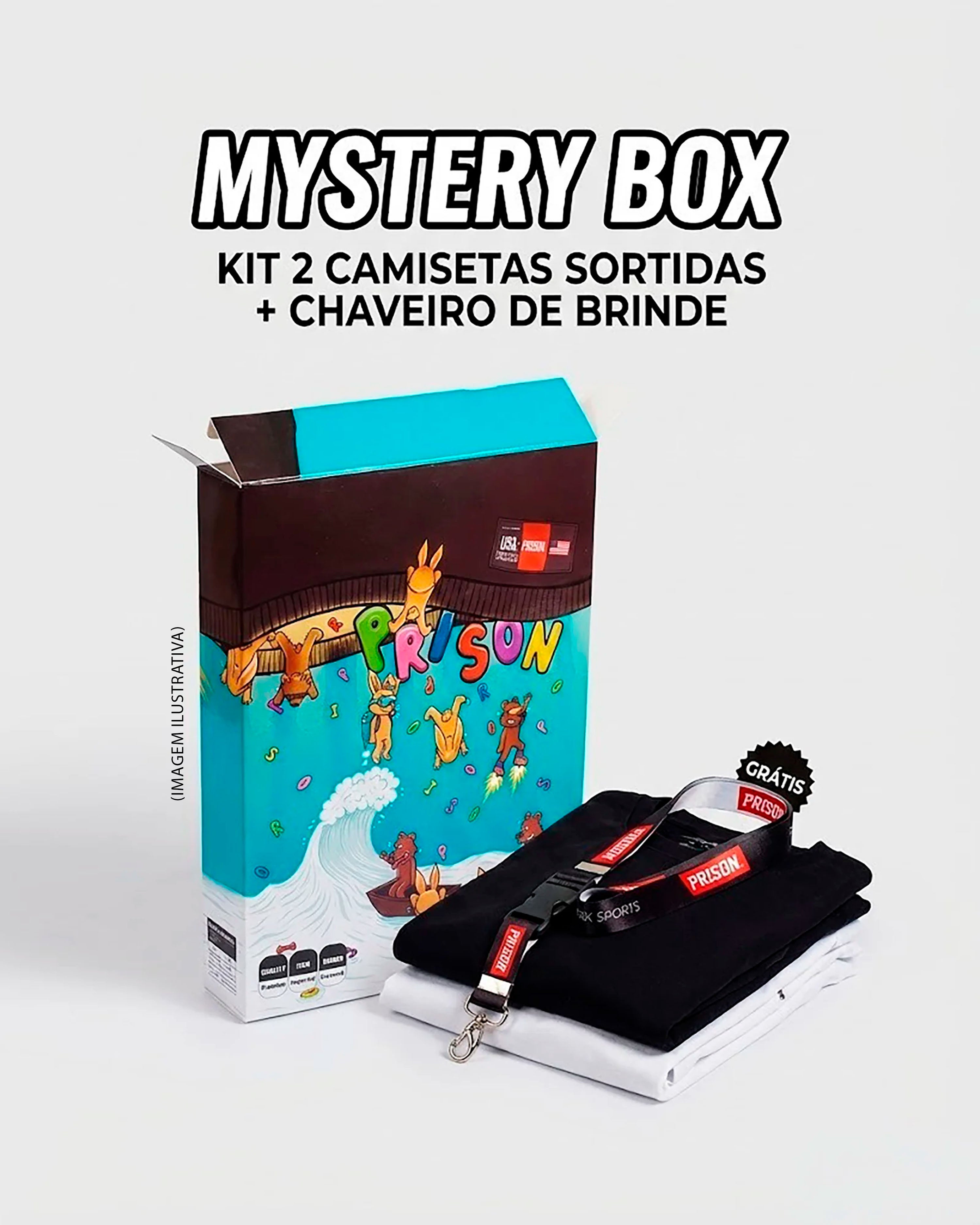 Mystery Box PRISON®: 2 Camisetas + Chaveiro