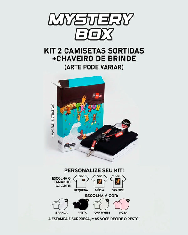Mystery Box : 2 Camisetas Customizáveis + Chaveiro Exclusivo