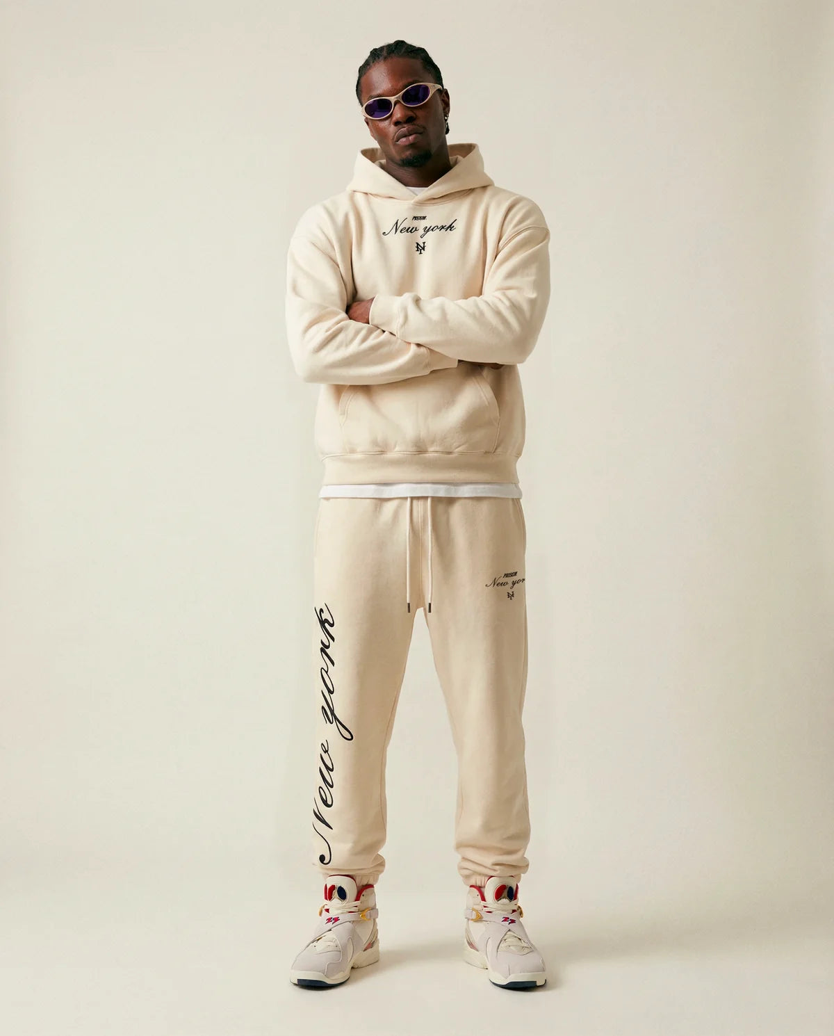 Moletom com capuz masculino off white New York Prison de corpo inteiro