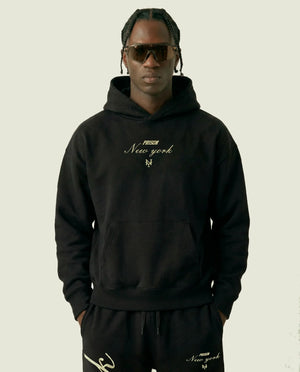 Moletom com capuz masculino preto New York Prison de frente