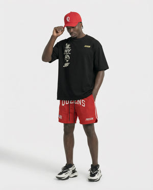 Camiseta Oversized NYC Essentials Ícones Preta