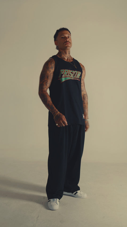 Premium black streetwear tank top