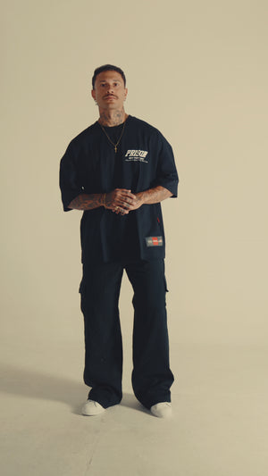 Camiseta oversized box essentials preta