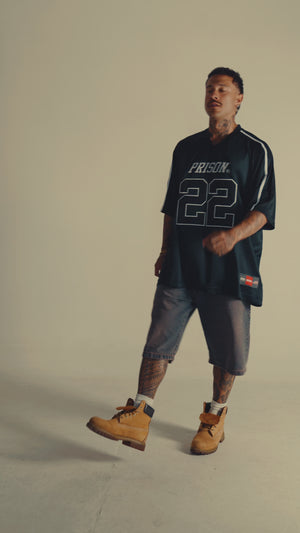 Camiseta futebol americano oversized preta