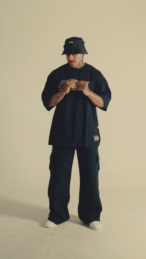 Camiseta streetwear box logo preta