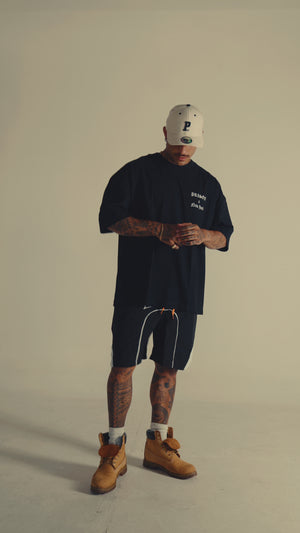 Camiseta oversized workout preta