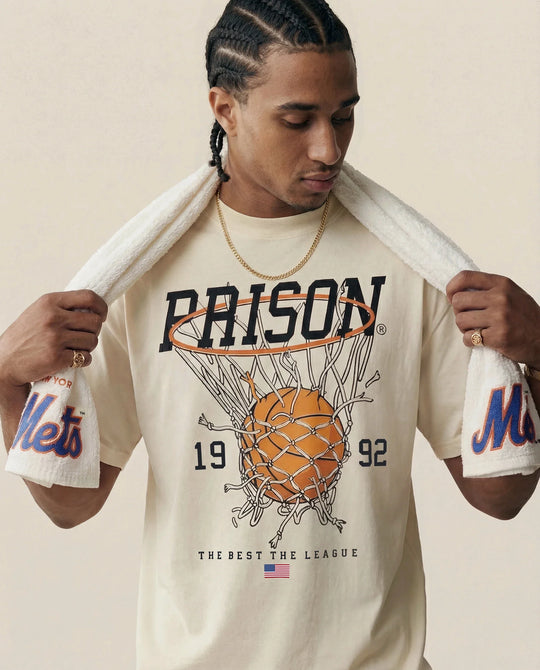Camiseta oversized 1992 Basketball Net off-white PRISON® vista frontal