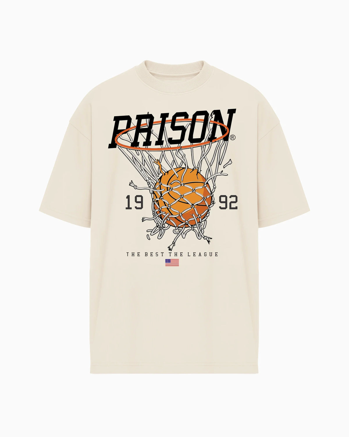 Camiseta oversized 1992 Basketball Net off-white PRISON® vista frontal