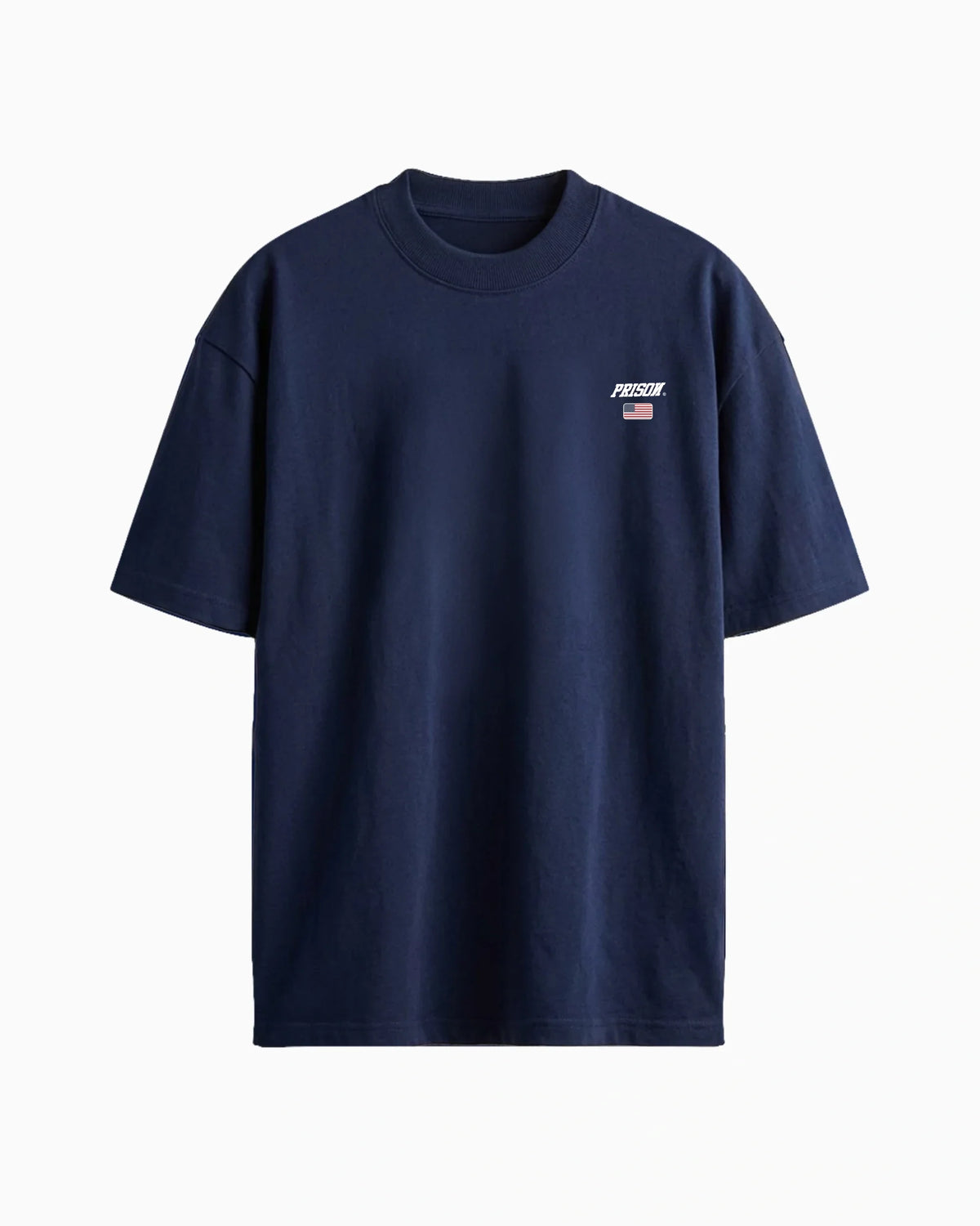 Camiseta oversized USA Flag Logo azul-marinho PRISON® vista frontal